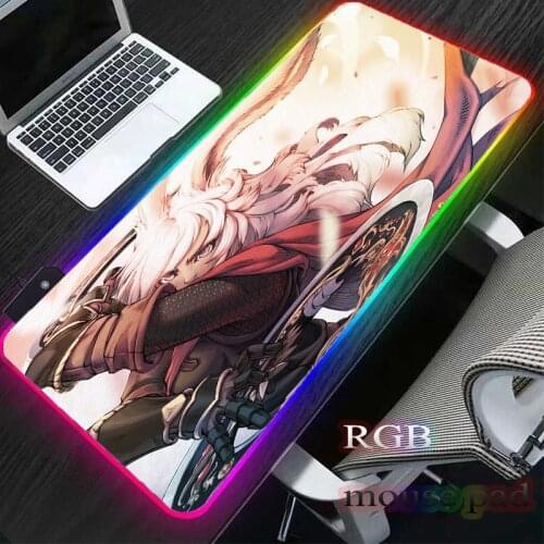MRGLZY USB interface large mouse pad pads anime RGB luminous computer gaming keyboard desk mats yoga mat carpet mat XXL coaster