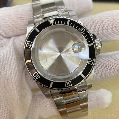 39.5MM Stainless Steel Watch Case for 8215 8200 821A Aluminum Ring Bezel Strap for Mingzhu 2813 3804 Mechanical Movement Part