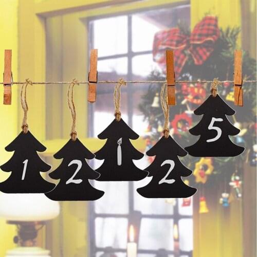 Christmas Tree Hanging Wooden Blackboard Erasable Chalkboard Wordpad Message Black Board Office School Supplies