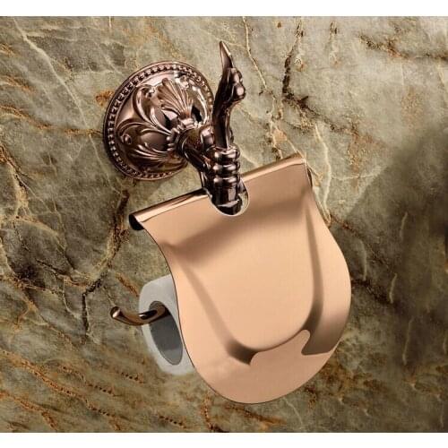 Free shipping Rose gold finish flowers Roll holder / Paper holder