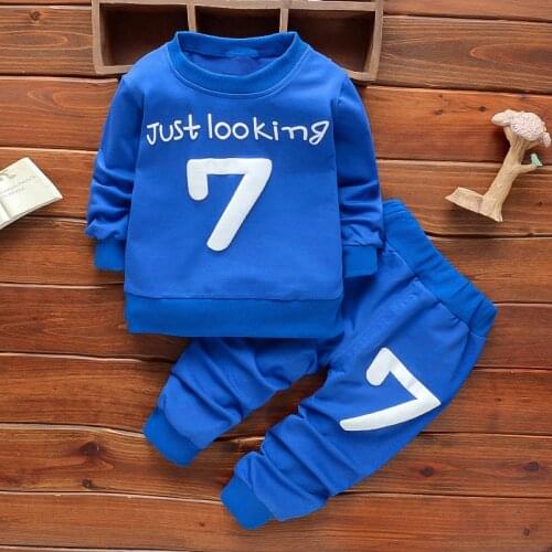 Cotton Tops+pants 2pcs Spring Autumn Boys Clothing Set Kids Outfits Boys Girls Jogging Set For 1-4Y Bebes Clothing