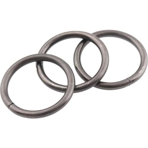 30pcs 19mm Gun black Metal Solid O-Ring Round Ring for DIY Luggage Leather Key Chain Hardware Accessories