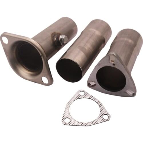 3pieces 2.5" Adjustable Cat Exhaust Pipe Converter Set For LS RS GS GSR B16 For 2-Bolt Flange & 3-Bolt Flange