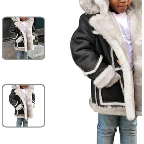Coat Stylish Lapel Buttons Long Sleeve Jacket Boys Boys Coat Turndown Collar for Outdoor