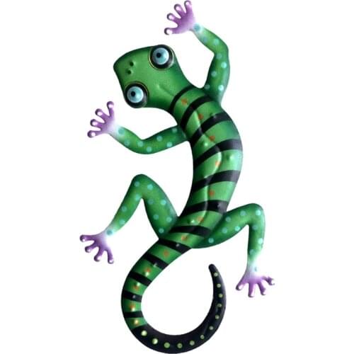 Metal Gecko Wall Art Decor Elegant Hanging Sculpture For Home Bedroom Living Room Office Garden Indoor Outdoor Hanging