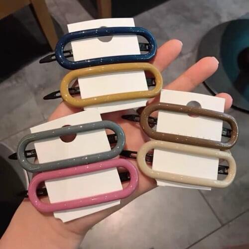 Instagram Morandi color Fashion Women Hair Clips Snap Barrette Stick Hairpins Hair Styling Tools Hair Accessories Hairgrip Gift