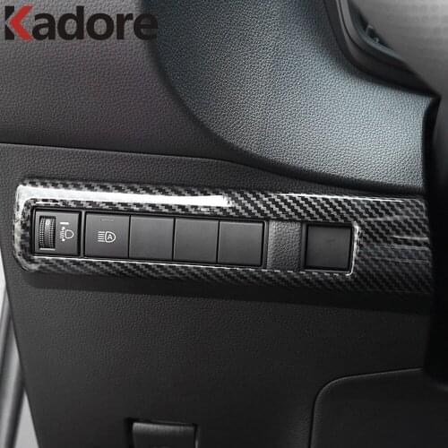 For Toyota Corolla sedan 2019 2020 2021 Carbon Fiber Car Interior Headlight Switch Panel Cover Trim Sticker Accessories LHD