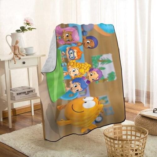 New Bubble Guppies Cartoon Blankets Printing Soft Blanket Throw On Home/Sofa/Bedding Portable Adult Travel Cover Blanket