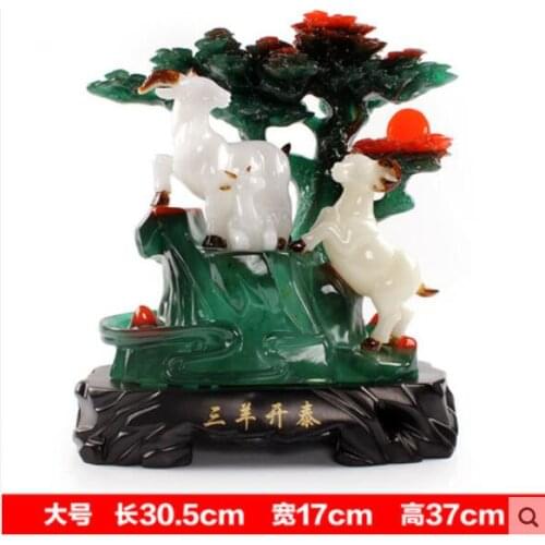 Out three sheep kaitai zodiac sheep Sitting room bo gu wears adornment office handicraft decoration statue sculpture