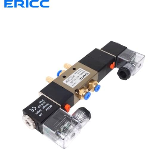 4V230C.E.P-08 5 Way 3 Position 1/4" Pneumatic Solenoid ValveDC12V DC24V AC110V AC220V