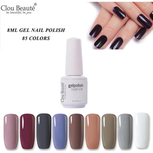 Clou Beaute Gel Polish 8ml Semi Permanent UV LED Varnish Nail Polish Soak Off White Gel Nail Polish Base Top Coat Nail Design