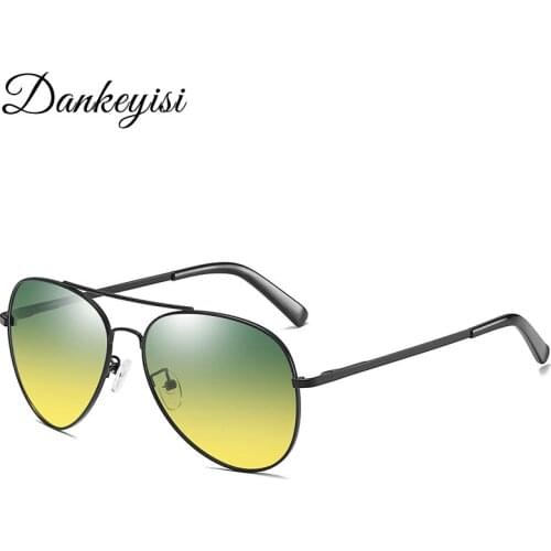 DANKEYISI Goggles Polarized Sunglasses Men Women Driving Sunglasses Anti-glare Alloy Frame Glasses Yellow Lens Uv400 Anti-blue