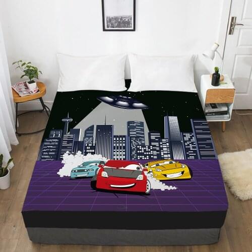 Car Cartoon Kids Elastic fitted sheet bed sheet With An Elastic Band 150x200 Mattress Cover Bed cover for children baby airship