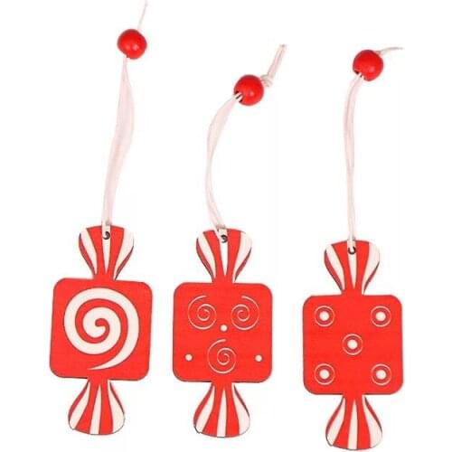 Adornos Navidad 2021 Natal Christmas Tree Decoration Wooden Christmas Candy Drop Qrnament