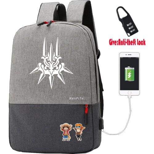 Game NieR:Automata Backpack teenagers Travel backpack Anti-theft USB Charging women men Laptop backpack student book Bags