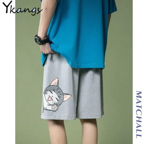 Kawaii Cartoon Print Korean Fashion Harajuku Casual Shorts Women Summer 2021 High Waisted Run Sports Cycling Shorts Home Female