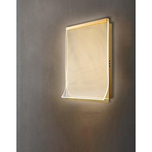 Modern Luxury Gold Wall Lamp Bedroom Bedside Lamp Minimalist Acrylic Creative Corridor Aisle Background Wall Sconce Luminaire