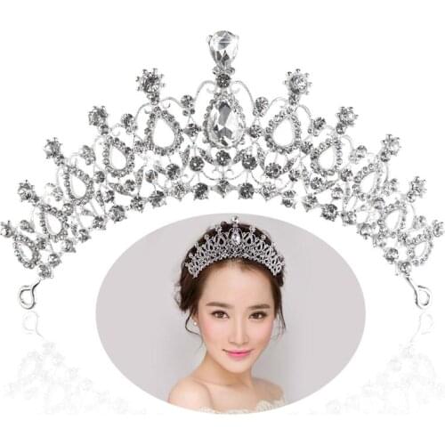 Trendy Crown Bride Headband Bridal Tiaras Baroque Crystal Wedding Hair Accessories Headdress Wedding Tiara And Crown For Women