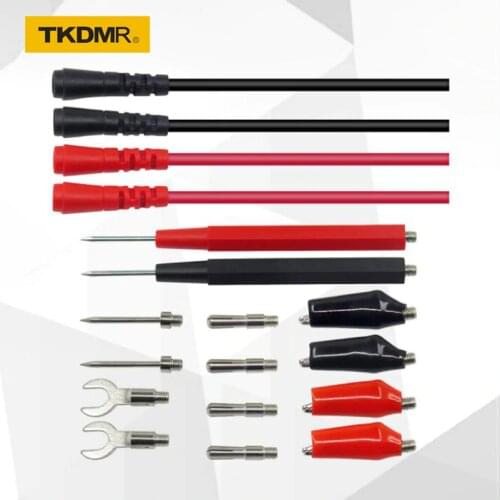 TKDMR Test Leads kit Replaceable Test wires Probes for digital Multimeter Test Leads crocodile clips U type probe Free shipping