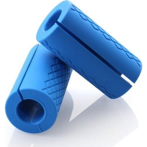 1 Pair Barbell Dumbbell Grips Thick Bar Handles Silicone Anti-slip Pad Thick Bar Handles Pull Up Weightlifting Fat Grip