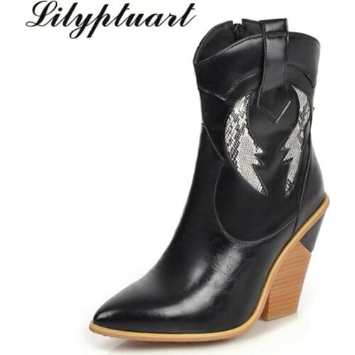 2019 winter fashion pointed high-heeled boots European and American style large size foreign trade ankle boots for women