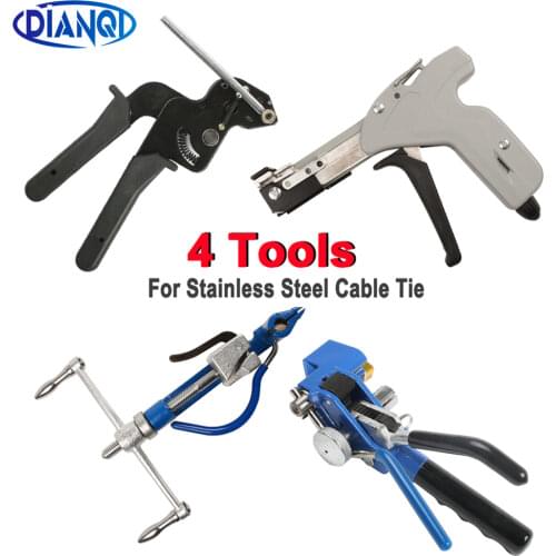 Stainless Steel Cable Tie Gun Stainless Steel Zip Cable Tie plier bundle tool Tensioning Trigger Cable Gun CutterFastener