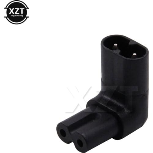 1pc Male Female Extension Connector IEC320 iec C7 to C8 90 Degree UP and Down Angled AC Power Adapter