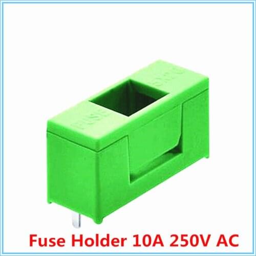 100pcs/lot 5*20mm Glass Fuse Holders 5x20 Green, Insurance tube socket Fuse Holder 10A 250V AC