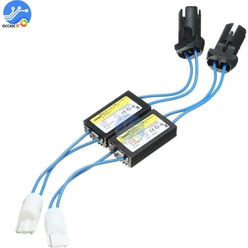 2PCS T10 12V Canbus Cable LED Warning Canceller Decoder 501 T 10 W5W 192 168 Car Lights Error Load Resistor