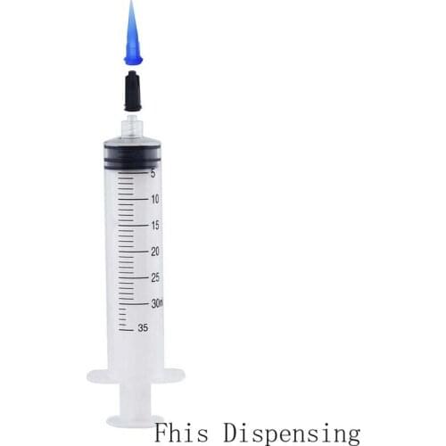 30ml Luer Lock Syringe and TT 22G Plastic Tips Hat Pack of 5