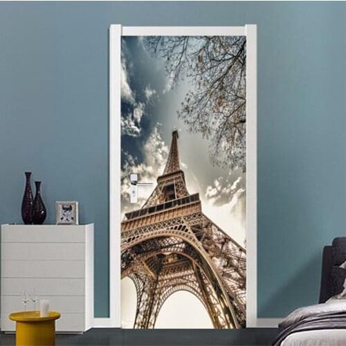 3D Sticker Modern Creative Tower Landscape Mural Wallpaper Living Room Bedroom Home Decor Door Wall Decals PVC Waterproof Paste