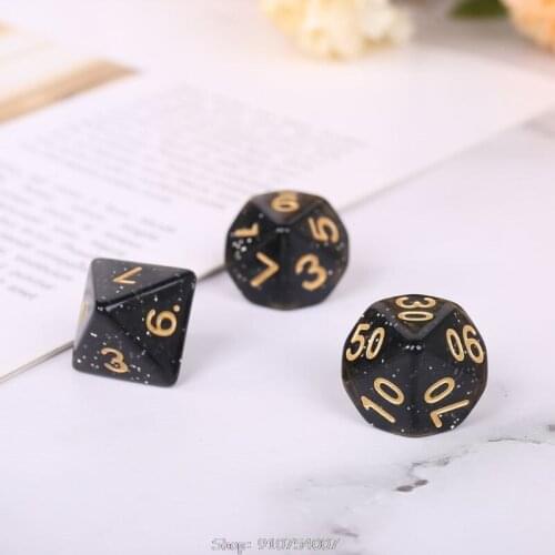 7pcs RPG Game Dice Acrylic Polyhedral Dice DND Board Game D4 D6 D8 D10 D12 D20 O27 20 Dropship