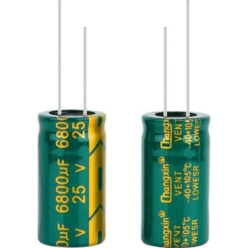 2pcs High frequency low resistance aluminum electrolytic capacitor 25v6800UF 6800uf25v volume: 16x30