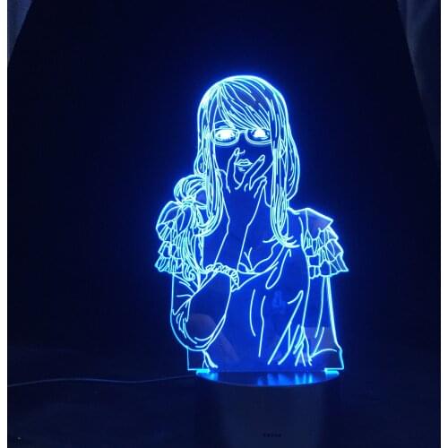 Rize Kamishiro Anime Lamp Tokyo Ghoul 3D ANIME LAMP Nightlights 16 Colors Changing Lampara Dropshipping Best Choice Supplier