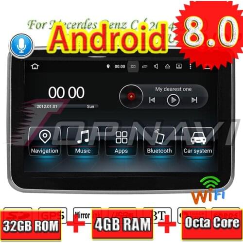 TOPNAVI Android 8.0 Car Multimedia Player for Mecerdes Benz C 2014 2015 2016 2017 For Benz GPS Navigation NO DVD Octa Core