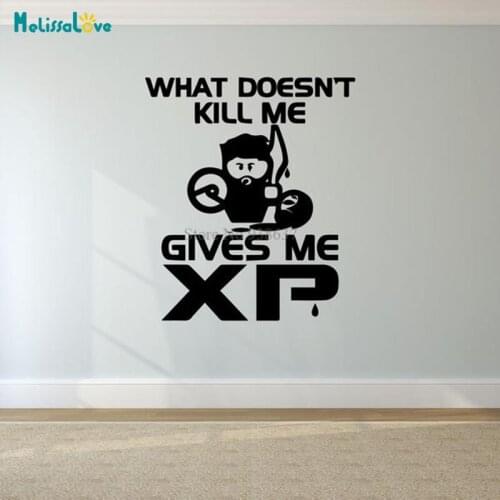 What Doesn't Kill Me Gives Me XP Quote Decal Dad Life Gifts Playroom Nursery Removable Vinyl Wall Sticker Murals BD249