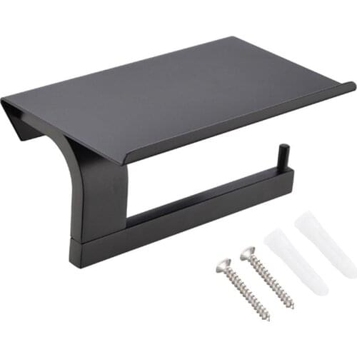 Toilet Paper Holder Stainless Steel Wall Mount Phone Platform Tissue Roll Hanger