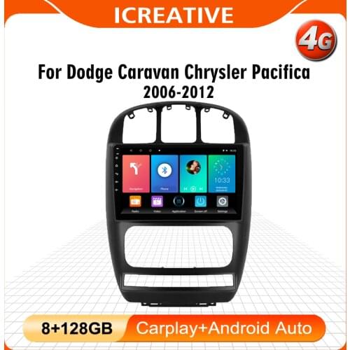 For Dodge Caravan Chrysler Pacifica 2006-2012 2 Din 10.1" Android Car Multimedia Video Audio FM BT GPS Navigation Player