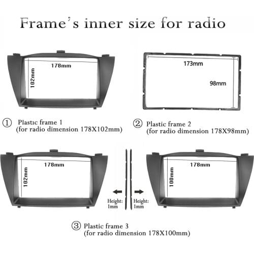 Double Din Car Radio Fascia Trim Kit for HYUNDAI TUCSON IX35 2010 DVD Frame Panel Stereo Interface Facia Plate Adapter Console
