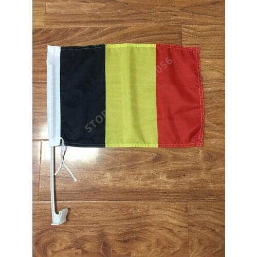 30x45CM Belgium window Car flag polyester Car decoration with flagpole Free Shipping
