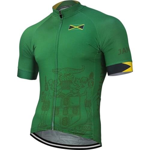 Jamaica National 2020 Team New Summer Cycling Jersey 2019 Pro Bike clothing Green Cycling Wear Bike Road Mountain Race Tops