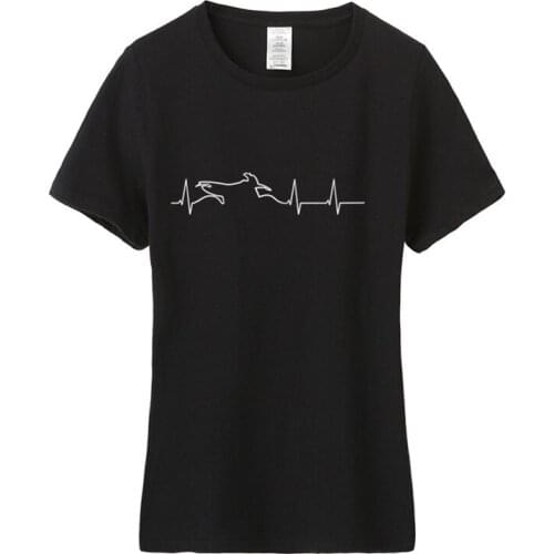 Motorcycle Heartbeat T Shirt Summer Women O-neck Cotton Short Sleeve Motor Tshirt Tops Female Motorbiker T-shirts TM-023