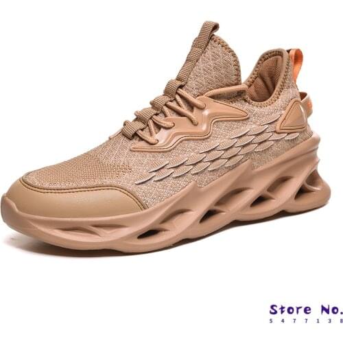 New yellow Fashion Brand Casual Shoes Sneakers Beathable Male Lace up Fly Weave Men Shoes Zapatos casuales Hombre deportiva