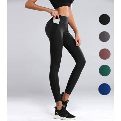 Seamless Yoga Pants Pocket Push Up Leggings Sport Fitness Yoga Legging High Waist Squat Proof Nylon High Elastic Tight For Women