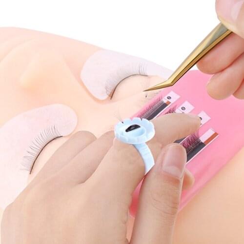 Hot Wholesale 100Pcs Disposable Eyelash Glue Fan Cup Rings Holder Container Tattoo Pigment Eyelash Extension Tools Lash Supplies