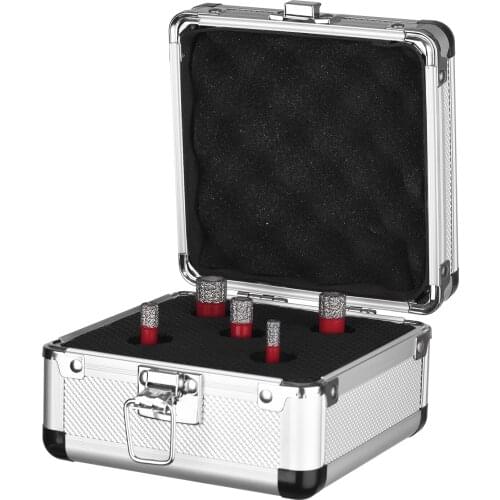 M14 | 6-14mm Set Diamond Core Bit For Tiles/Porcelain Stoneware PREMIUM Core Bits For Angle Grinder With Aluminium CASE Tools