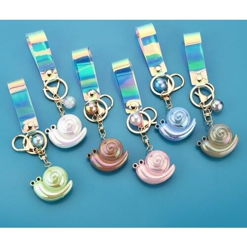 Lovely Cute Mini Acrylic Snails Keyrings Key Chains Rings Holder Purse Bag for Car Keychains accessories