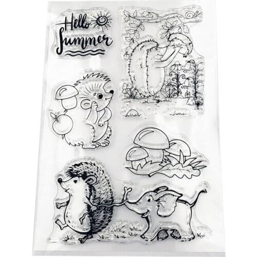 Lovely Hedgehog Elephant Craft Transparent Silicone Stamp for Scrapbooking Paper Cards Making DIY Photo album Decorative Stamp