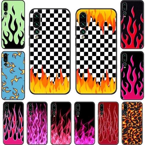 Fashion Flames Phone case For Huawei P 8 10 20 30 Smart Plus 2019 Z Lite Pro 2017 2019 black pretty cell cover fashion