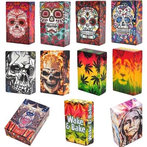 Fancy Design Skull Plastic Soft Portable Cigarette Cases For 20 Cigarette Accessories Men Women Gift Lighters Case Tobacco Box
